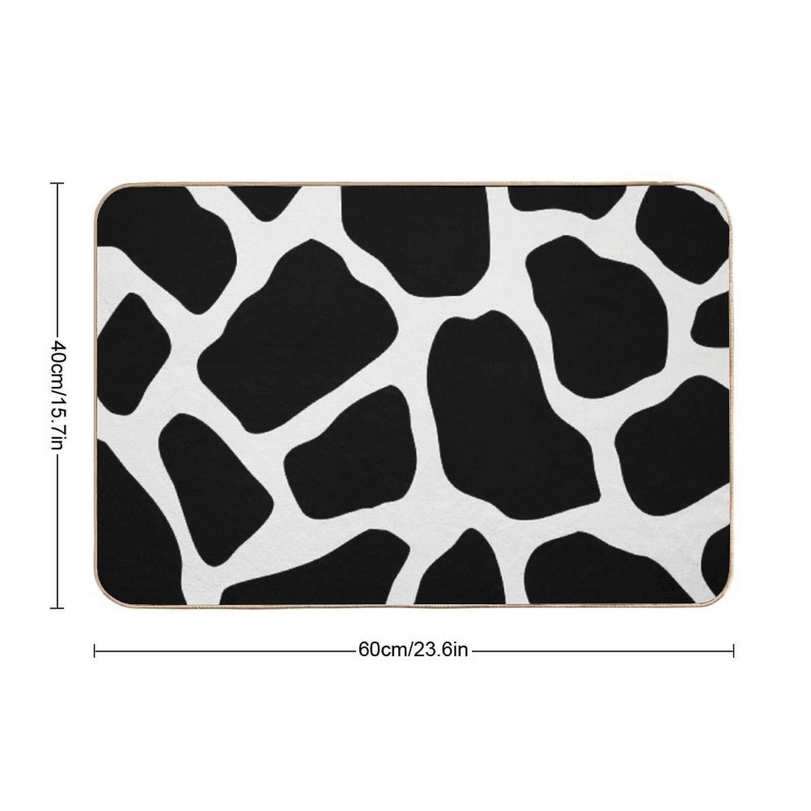Black Abstract Pebbles Pattern  High-Traffic Bath Mat
