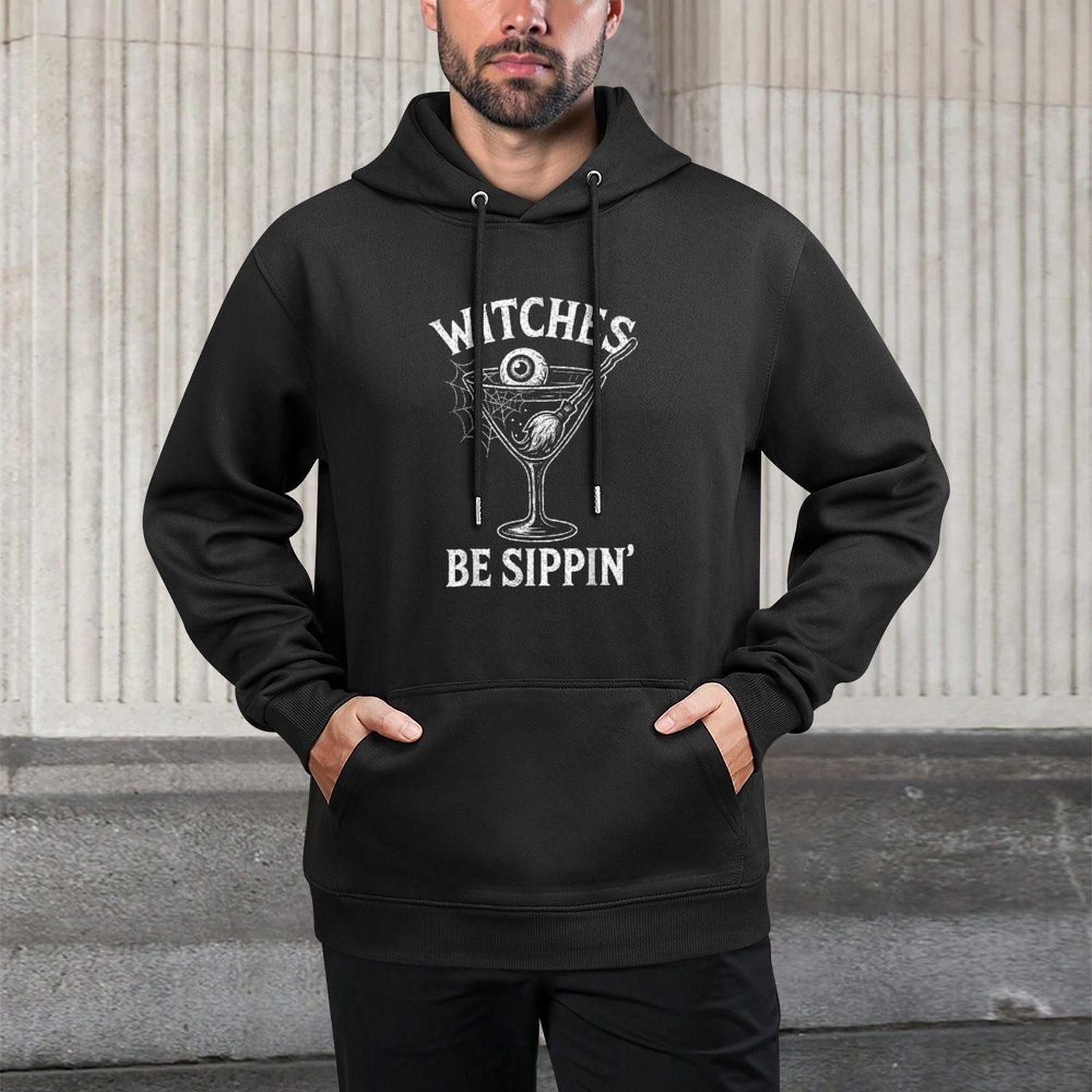 Witches Be Sippin Funny Halloween Party Look For Women Colorfast Hoodie