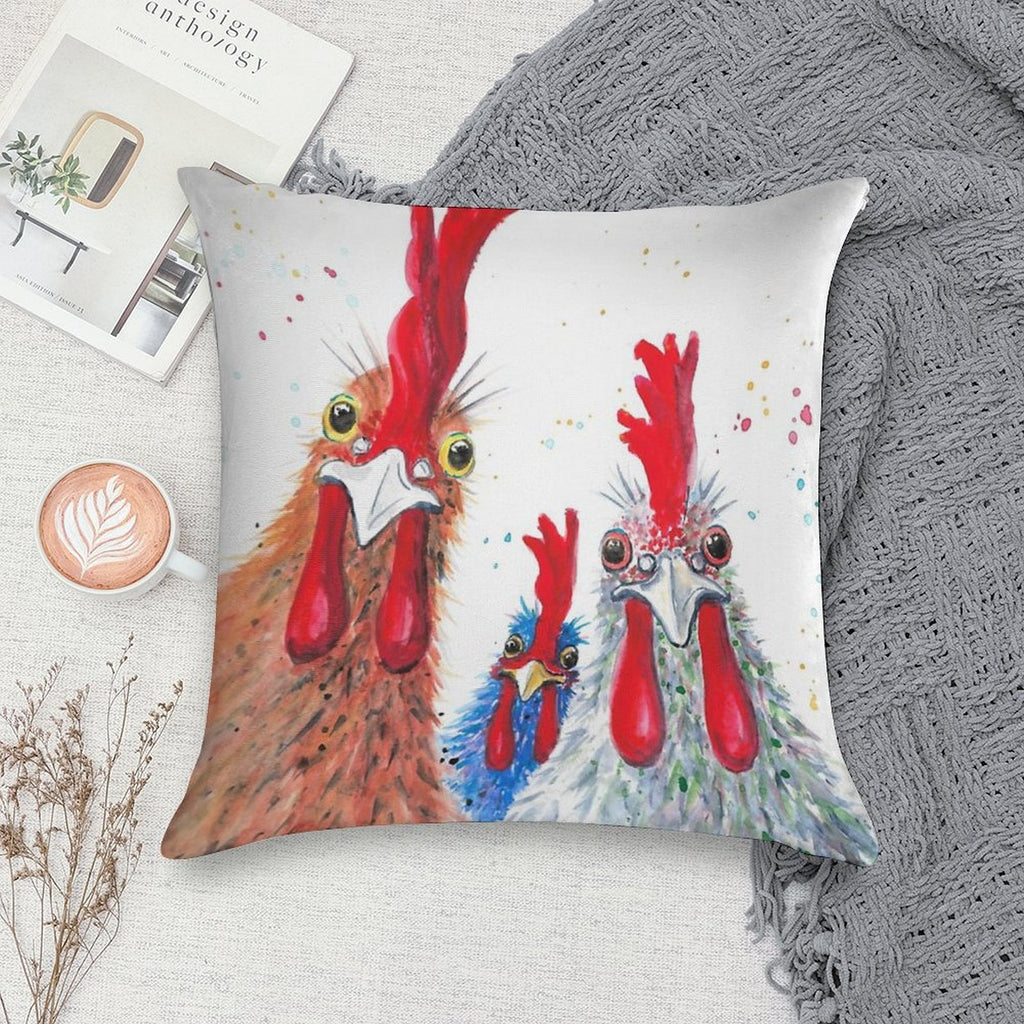 Chicken Ladies, Hen, Chicken, Rooster, Bird Soft Style Accent Throw Pillow