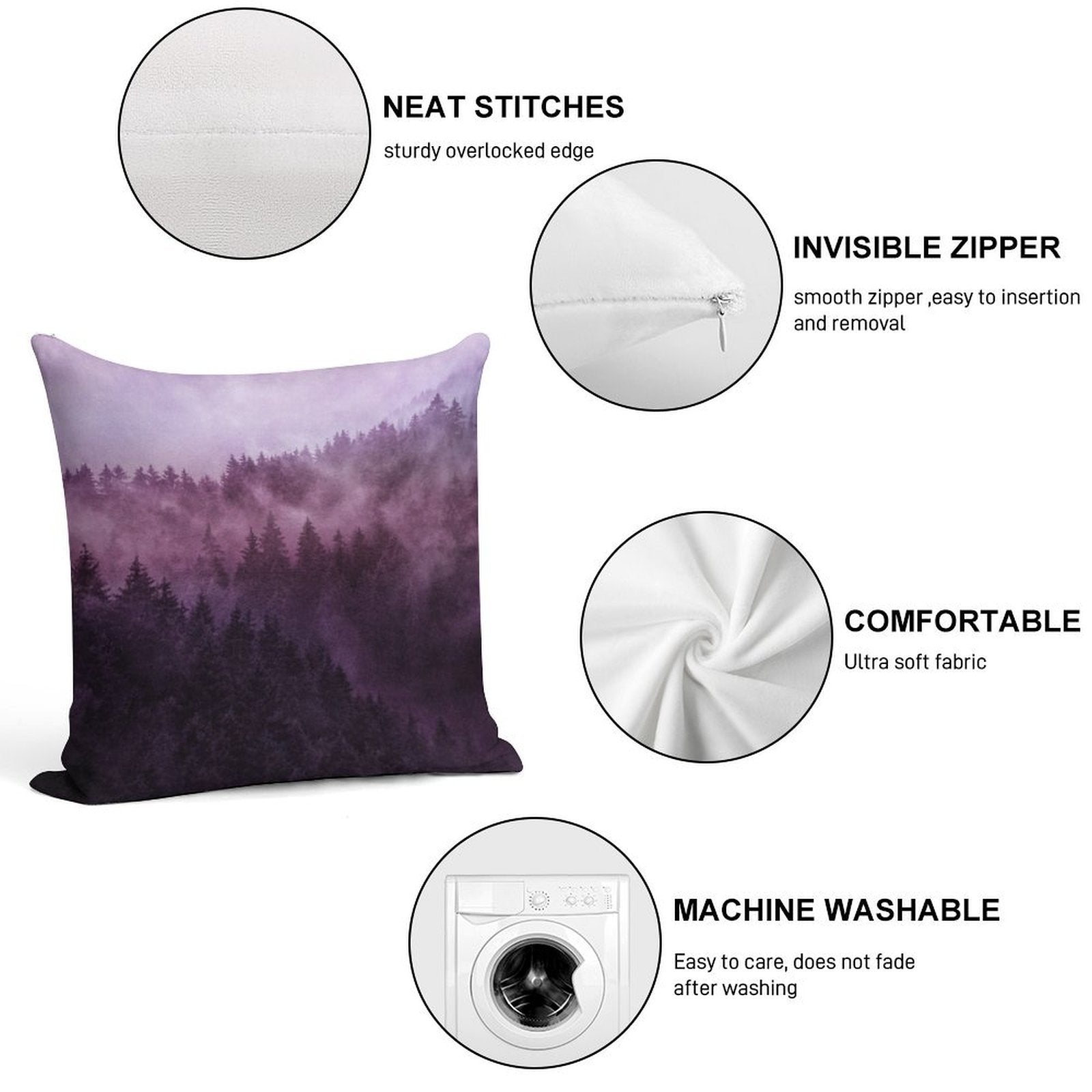 Excuse Me, I'm Lost  Laid Back In A Romantasy Moody Wilderness Dream Forest With Cascadia Trees Covered In Magic Fog Soft Anti-Pilling Throw Pillow