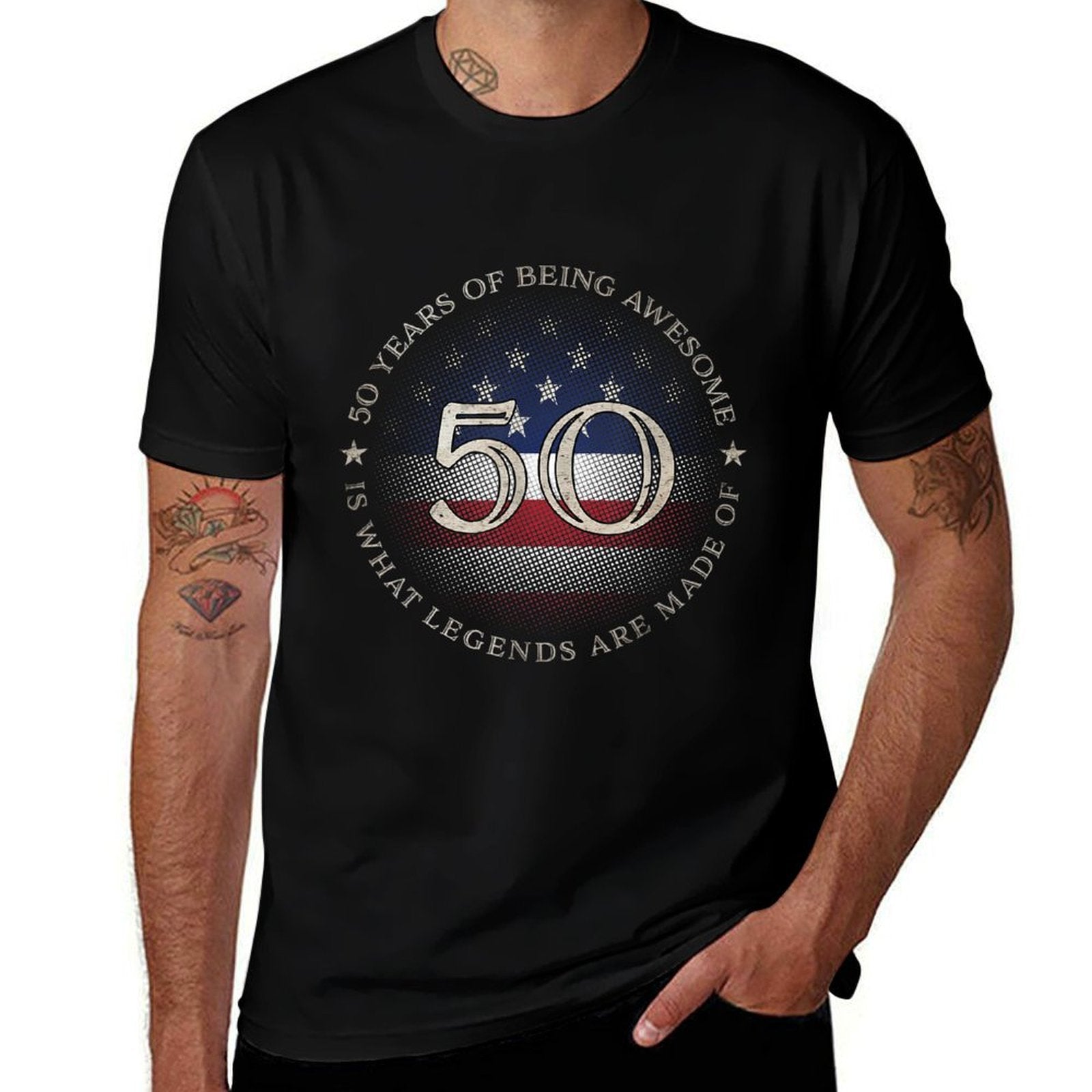USA Patriotic 50th Birthday Gift  Graphic-printed T-Shirt