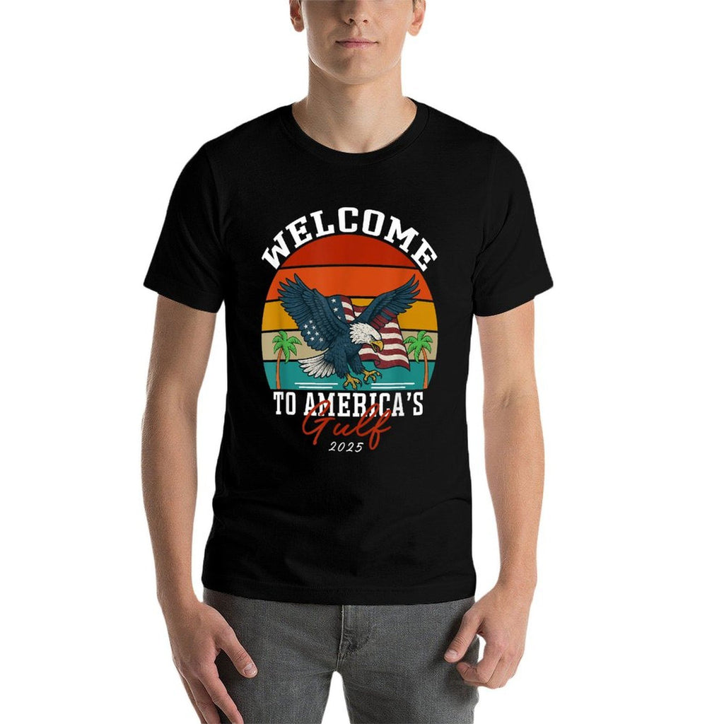 Retro Vintage Welcome To America's Gulf Est 2025  Eco-friendly Material T-Shirt