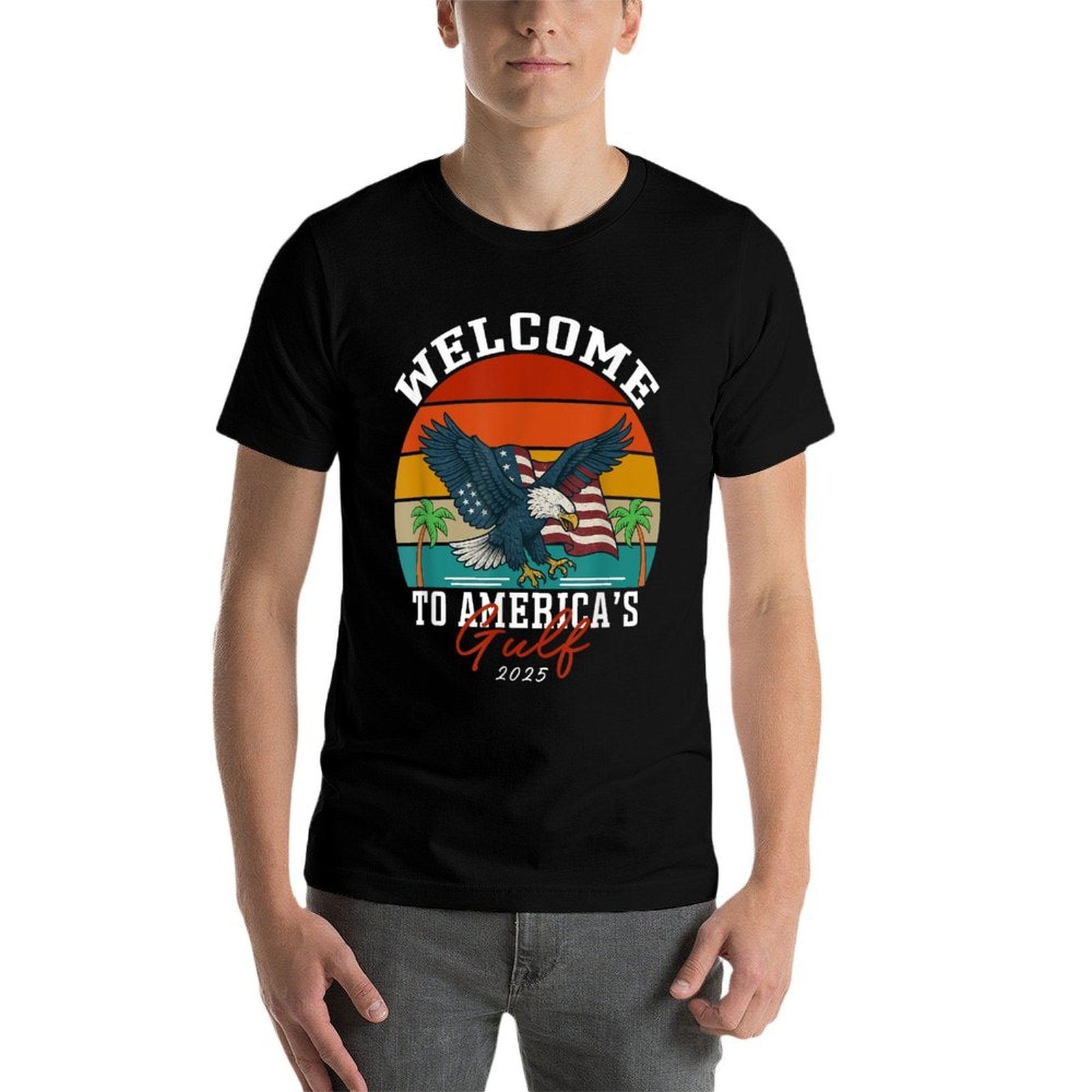 Retro Vintage Welcome To America's Gulf Est 2025  Eco-friendly Material T-Shirt