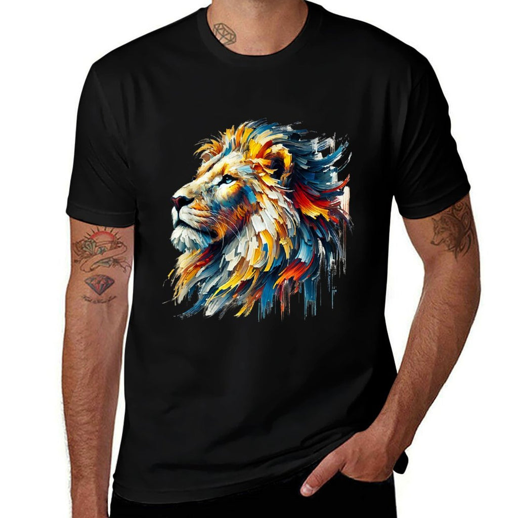 Colorful Abstract Lion Artwork Lion  Quick-drying T-Shirt
