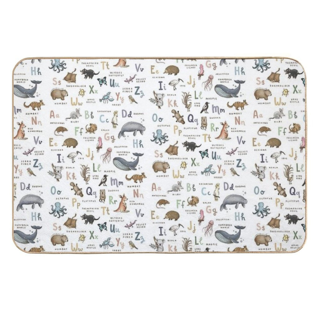 Australian Animals Alphabet Durable Bath Mat