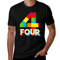 Kids Age 4 Four Year Old Boys 4yr 4th Birthday Toddler Happy Bday  Slim-fit Cut T-Shirt