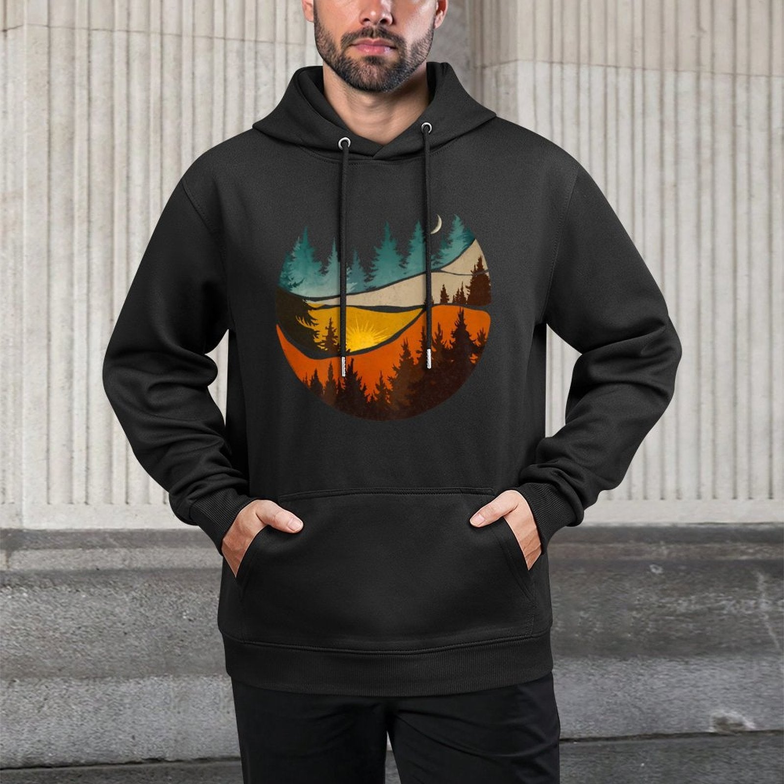 On Back Nature Mountains Adventure Outdoor Wilderness Colorfast Hoodie