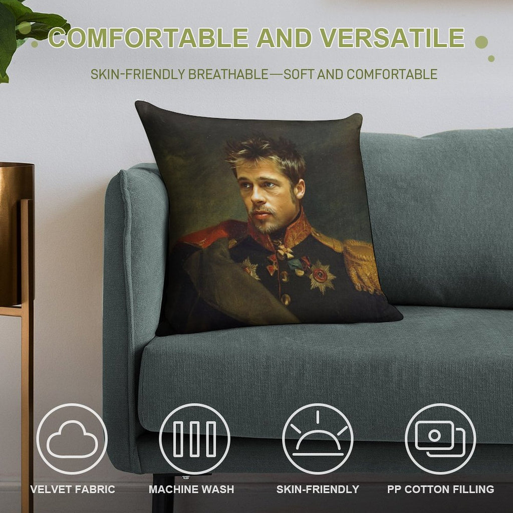 Brad Pitt - Replaceface Soft Warmth Comfort Throw Pillow
