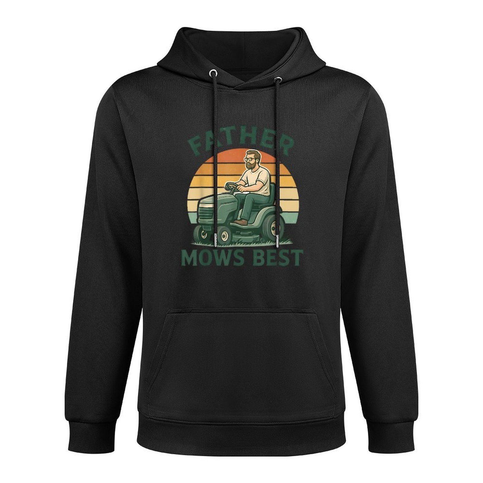 Father Mows Best Dad Fathers Day Funny Men Mowing Lawn Relaxed Fit Hoodie
