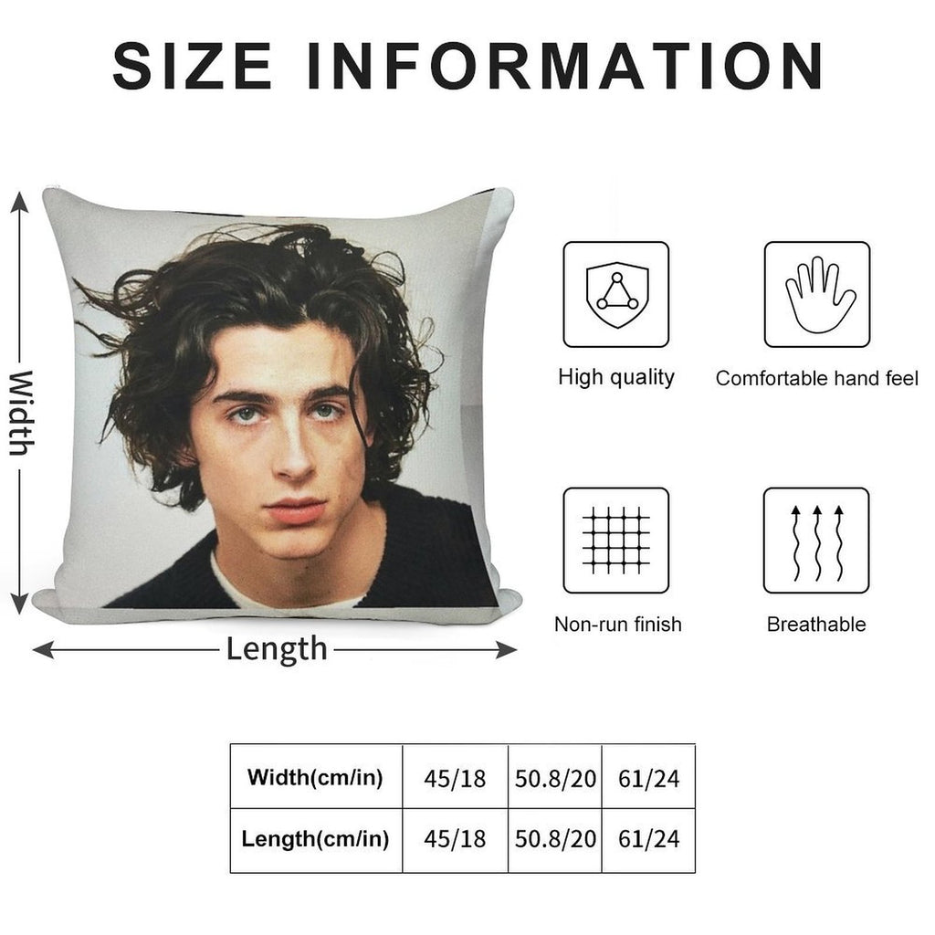 Timothee Chalamet Soft Durable Construction Throw Pillow