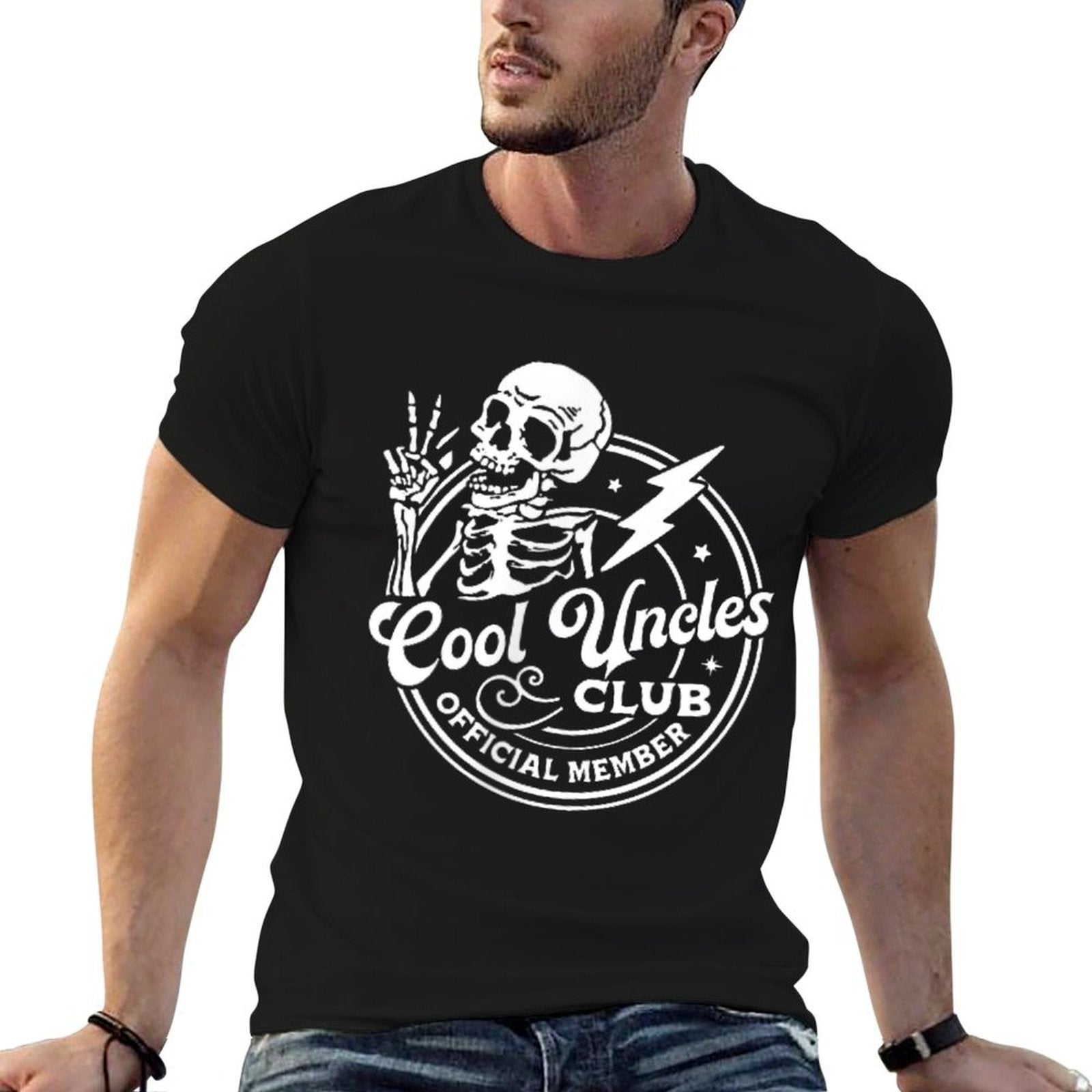 Funny Skeleton Cool Uncles Club Retro New Uncle Father's Day  Durable T-Shirt