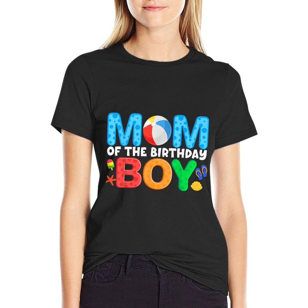 Mom Birthday Boy Kids Beach Ball Theme Party Pool Matching  Quick-drying T-Shirt