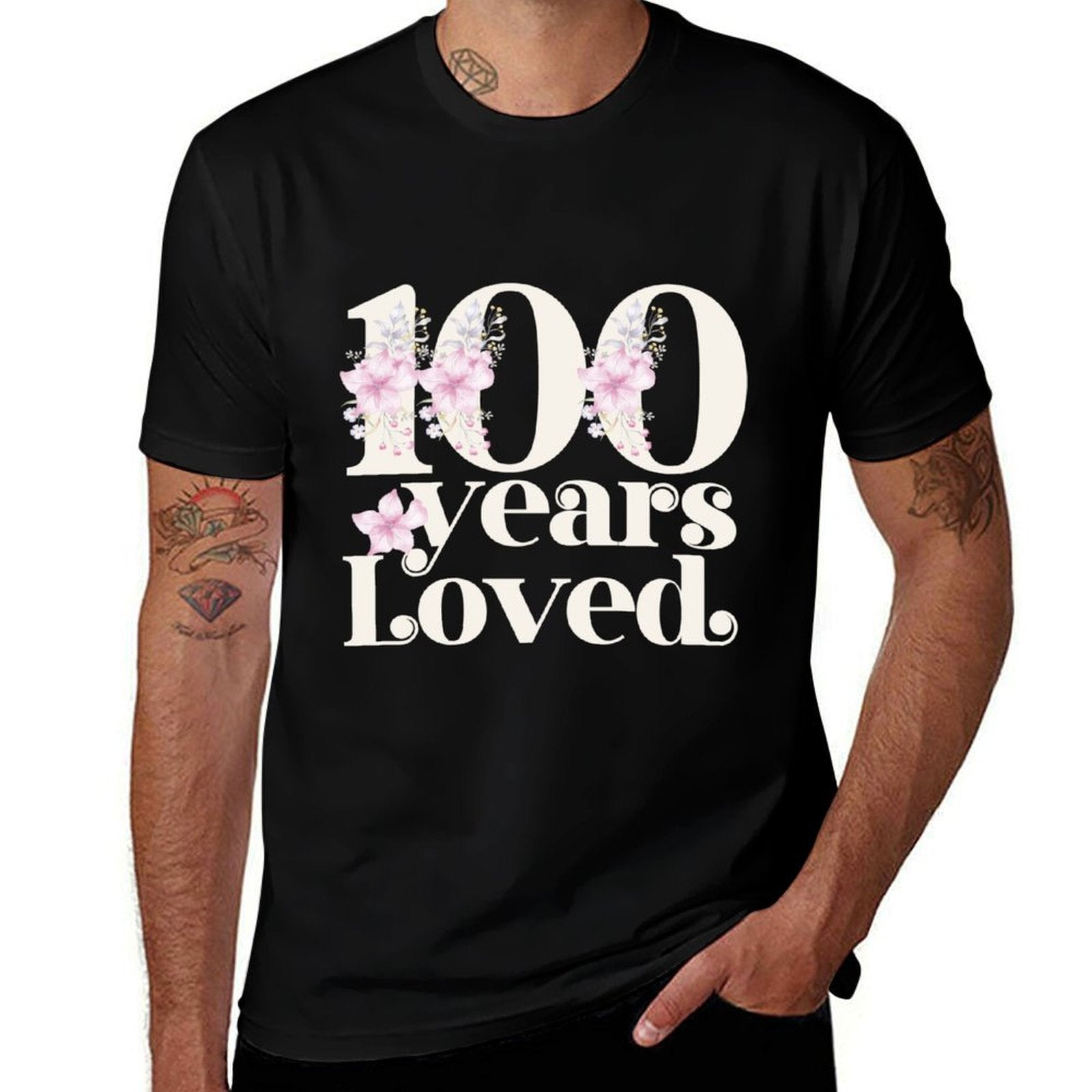 100 Years Loved  Grandma 100th Birthday Party 100 Year Old  Lightweight T-Shirt