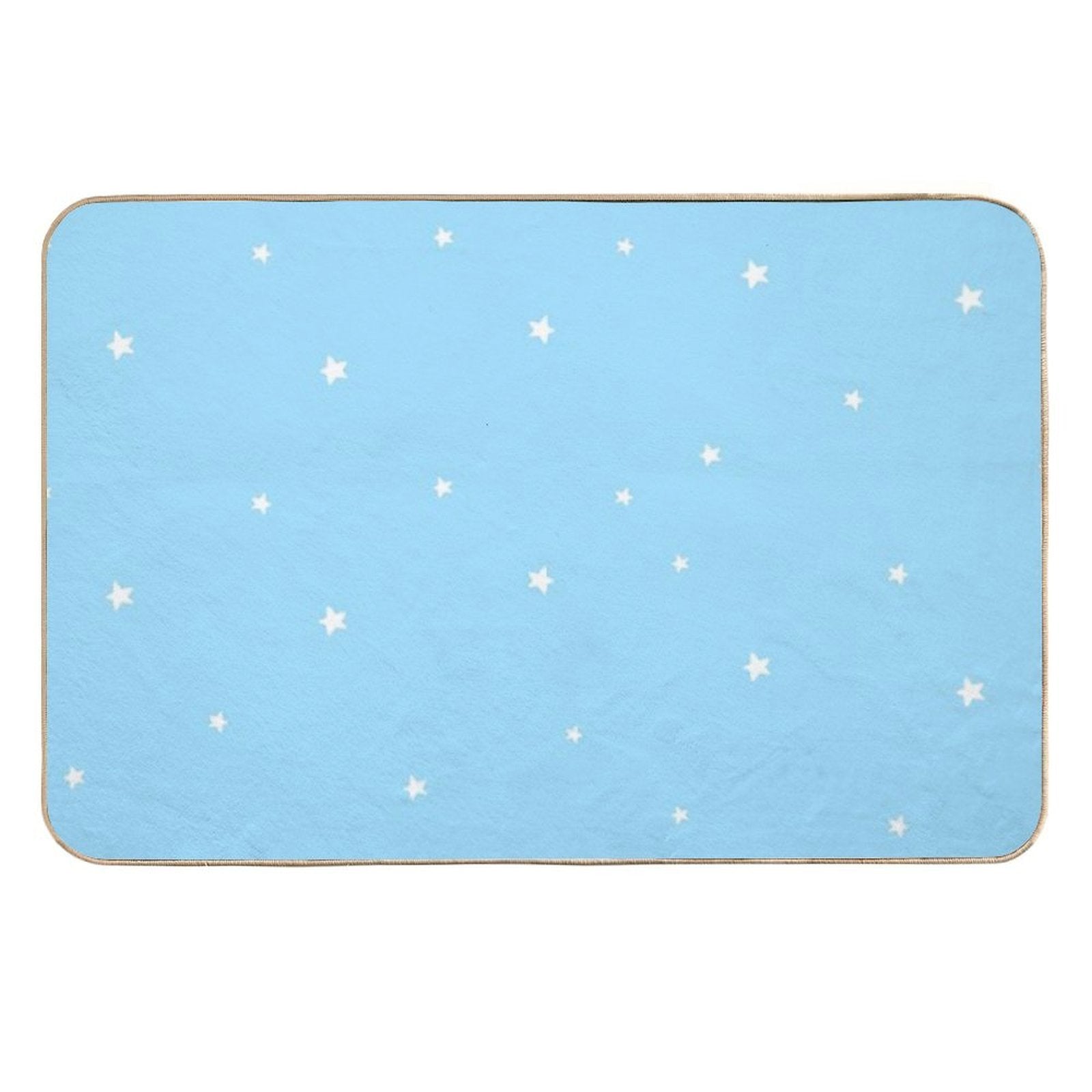White Stars on Blue Sky Background Semaless  High-Traffic Bath Mat