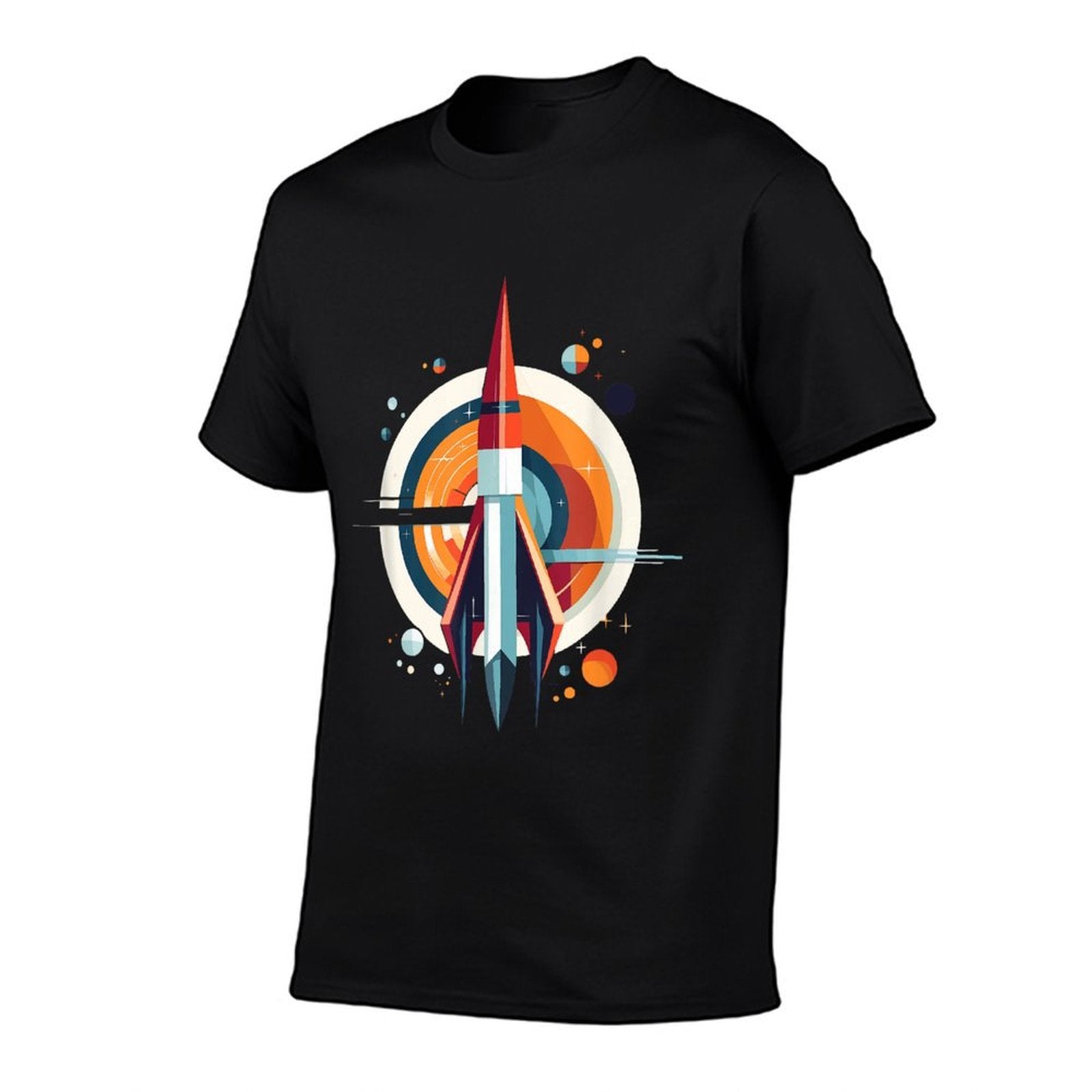 Retro Rocket - Abstract Atomic Mid Century Modern  Heathered Texture T-Shirt