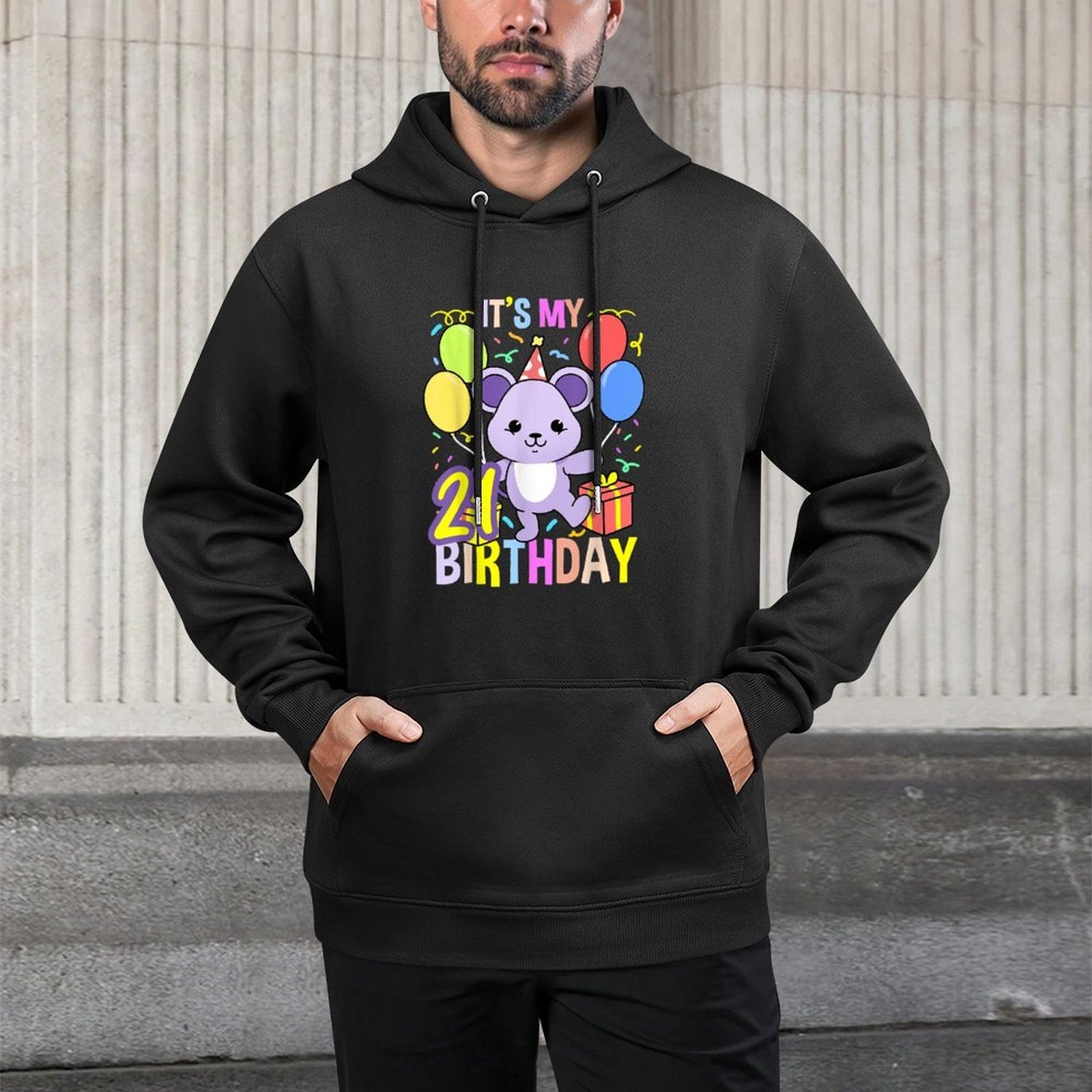 Its My 21st Birthday Mouse Breathable Fabric Hoodie