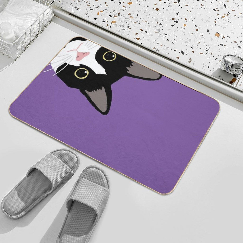Tuxedo Cat in The Corner  Multi-Purpose Bath Mat
