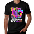 7th Birthday Girl 7 Year Old Roller Skate Skating Girls  Classic T-Shirt