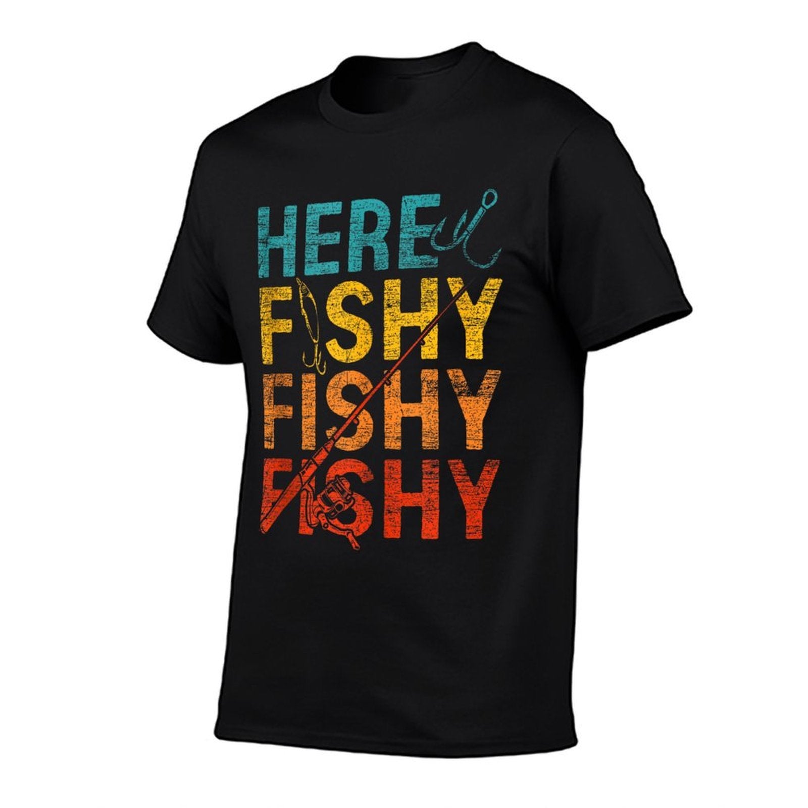 Here Fishy Fishy Fishy  Tagless Design T-Shirt
