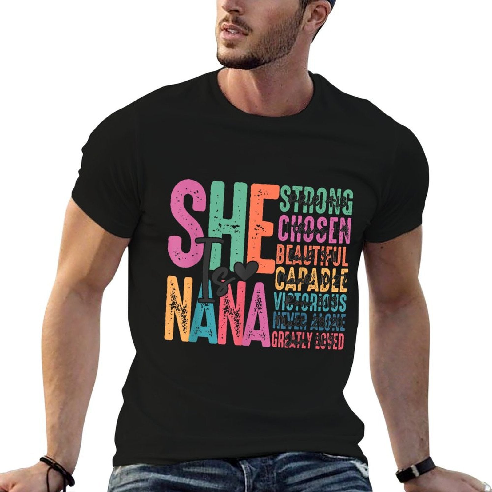 She Is Nana Christian Mothers Day Jesus Nana Religious Women  Trendy Pattern T-Shirt