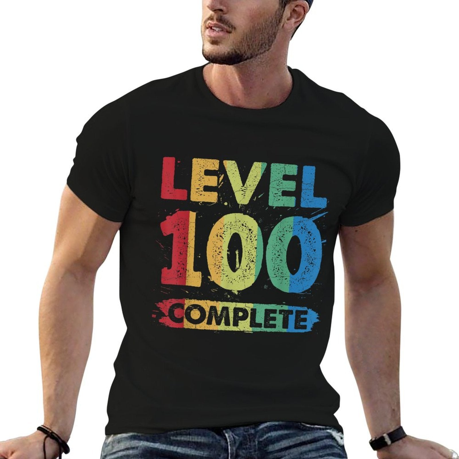 Level 100 Complete 100th Birthday  Trendy Pattern T-Shirt