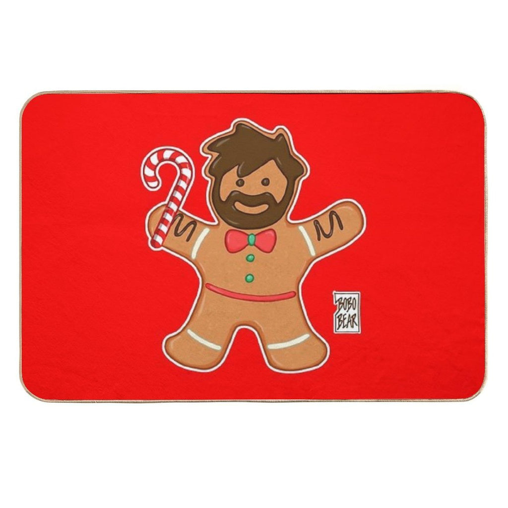 GINGERBREAD BEAR  Fade-Resistant Bath Mat