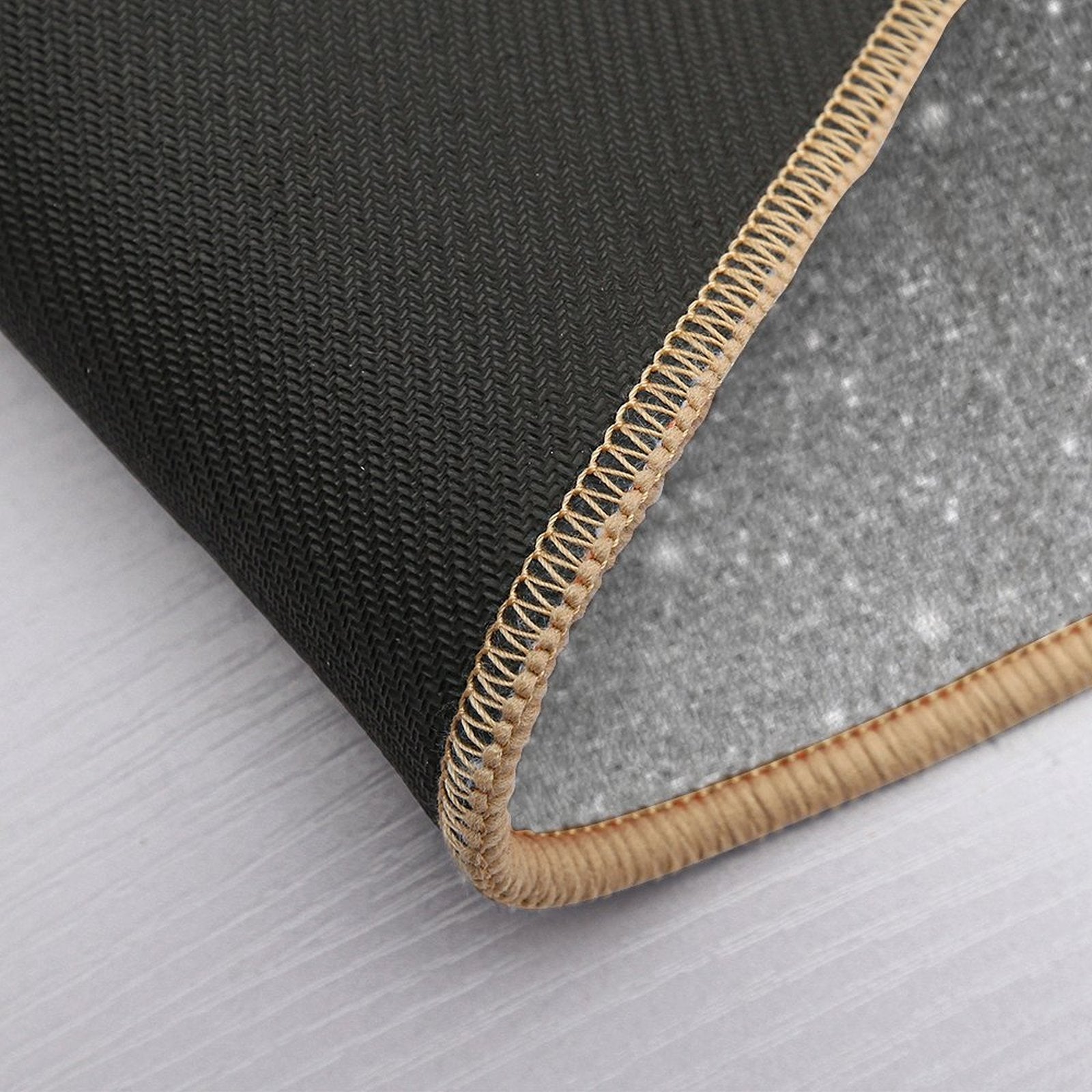 Black Silver Grey Sparkle Ombre Glitter  Fade-Resistant Bath Mat