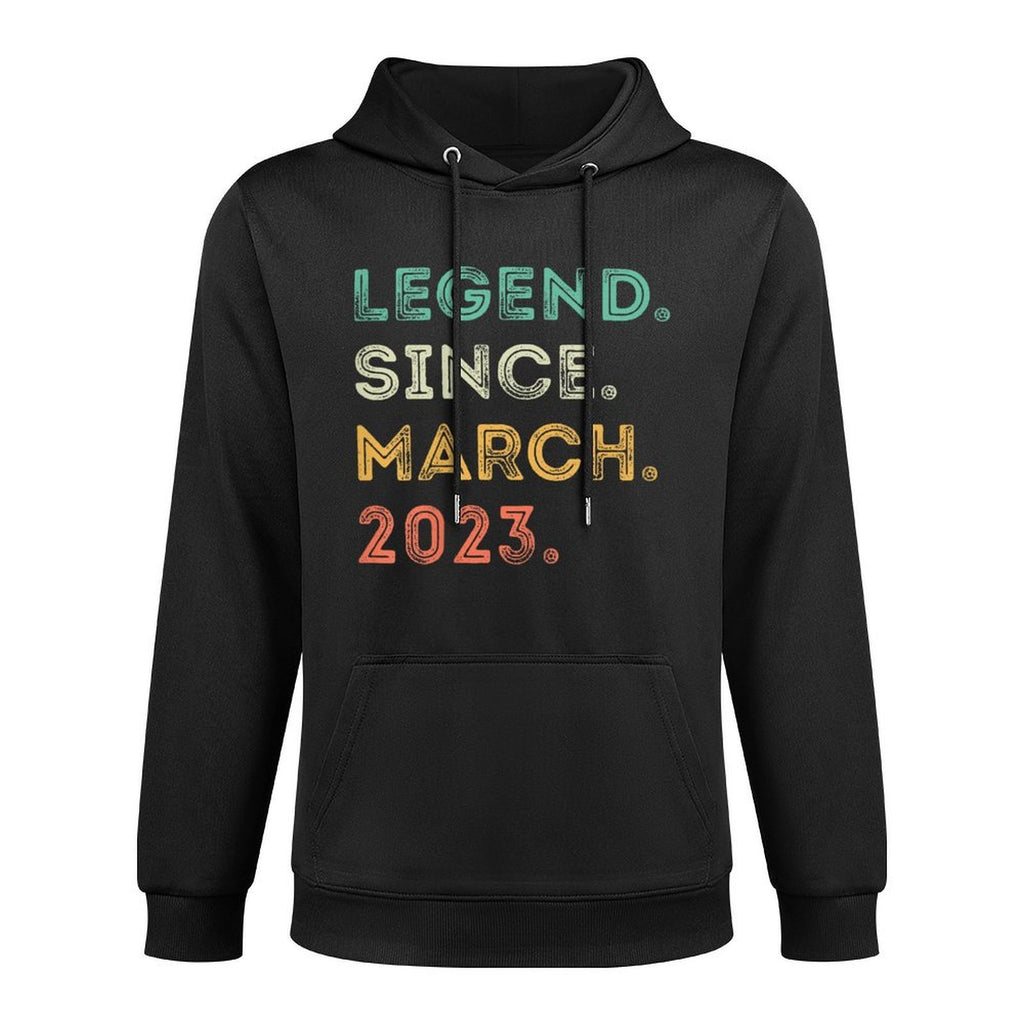 Kids 2 Years Old Legend Since March 2023 2nd Birthday Durable Construction Hoodie