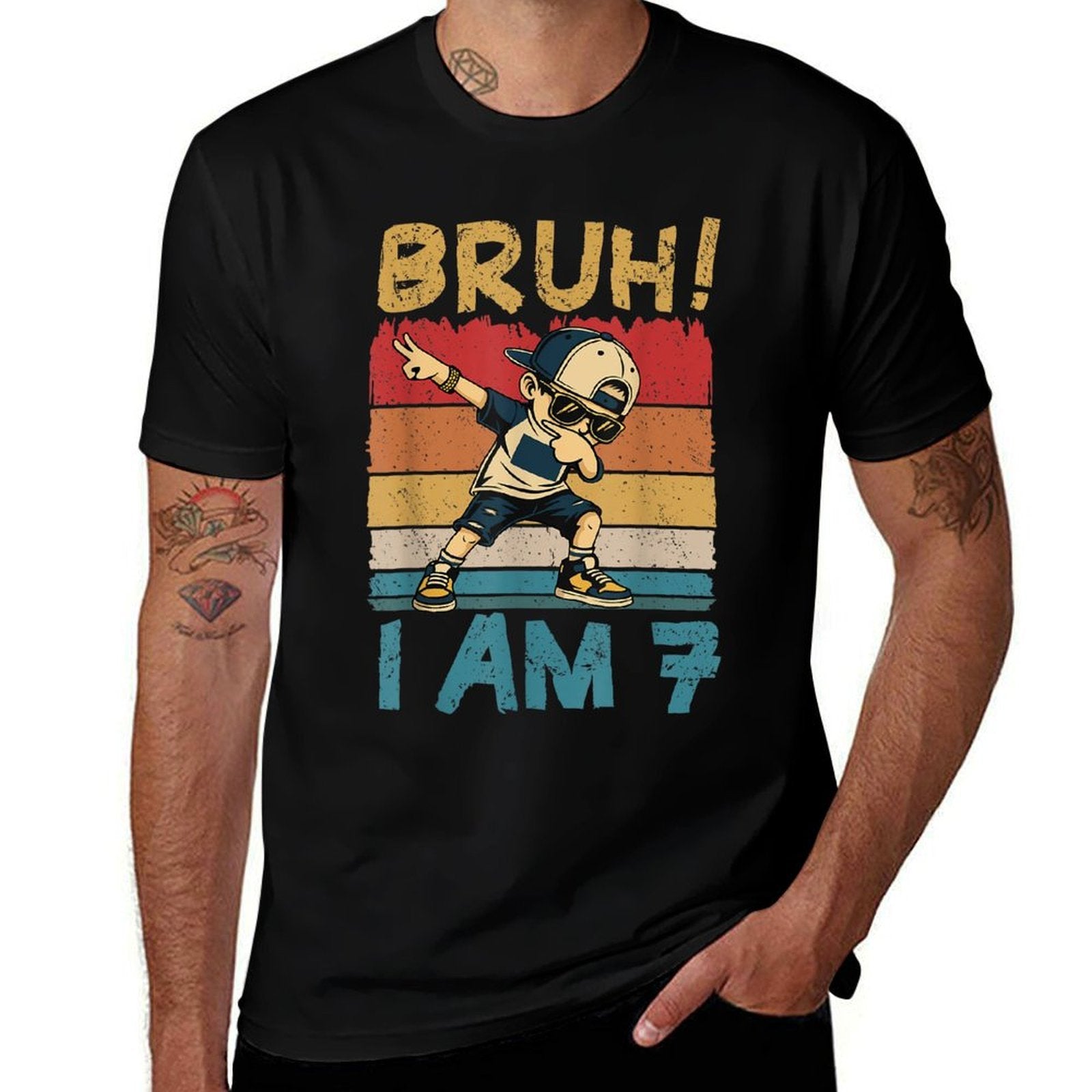 Bruh I'm 7 Seven 7th Birthday Dabbing 7 Years Old Boy Kids  Odor-resistant T-Shirt