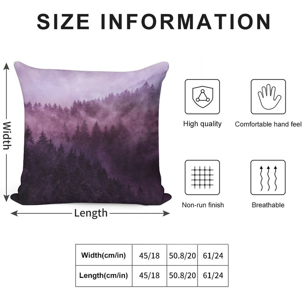 Excuse Me, I'm Lost  Laid Back In A Romantasy Moody Wilderness Dream Forest With Cascadia Trees Covered In Magic Fog Soft Anti-Pilling Throw Pillow