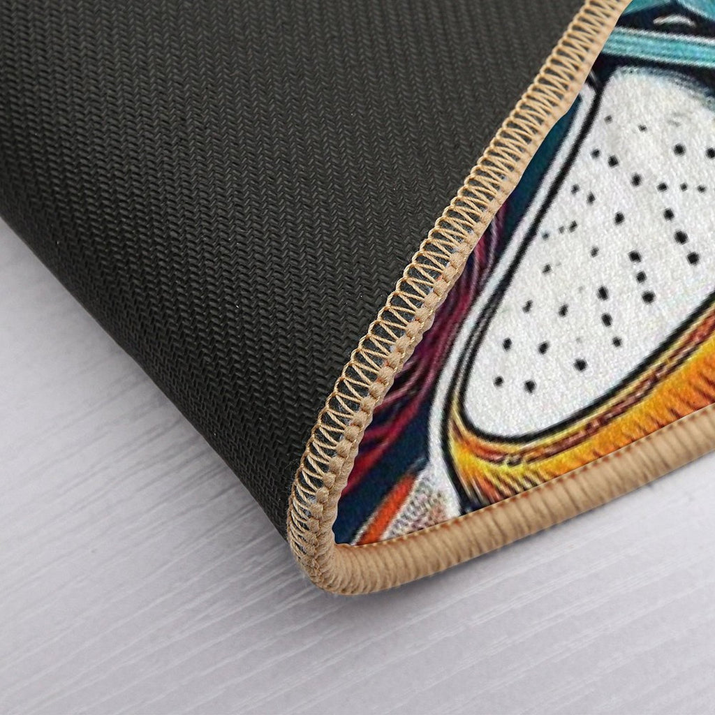 Stylized Illustration of Nike High-top Sneakers with A Vibrant Color Scheme  High-Traffic Bath Mat