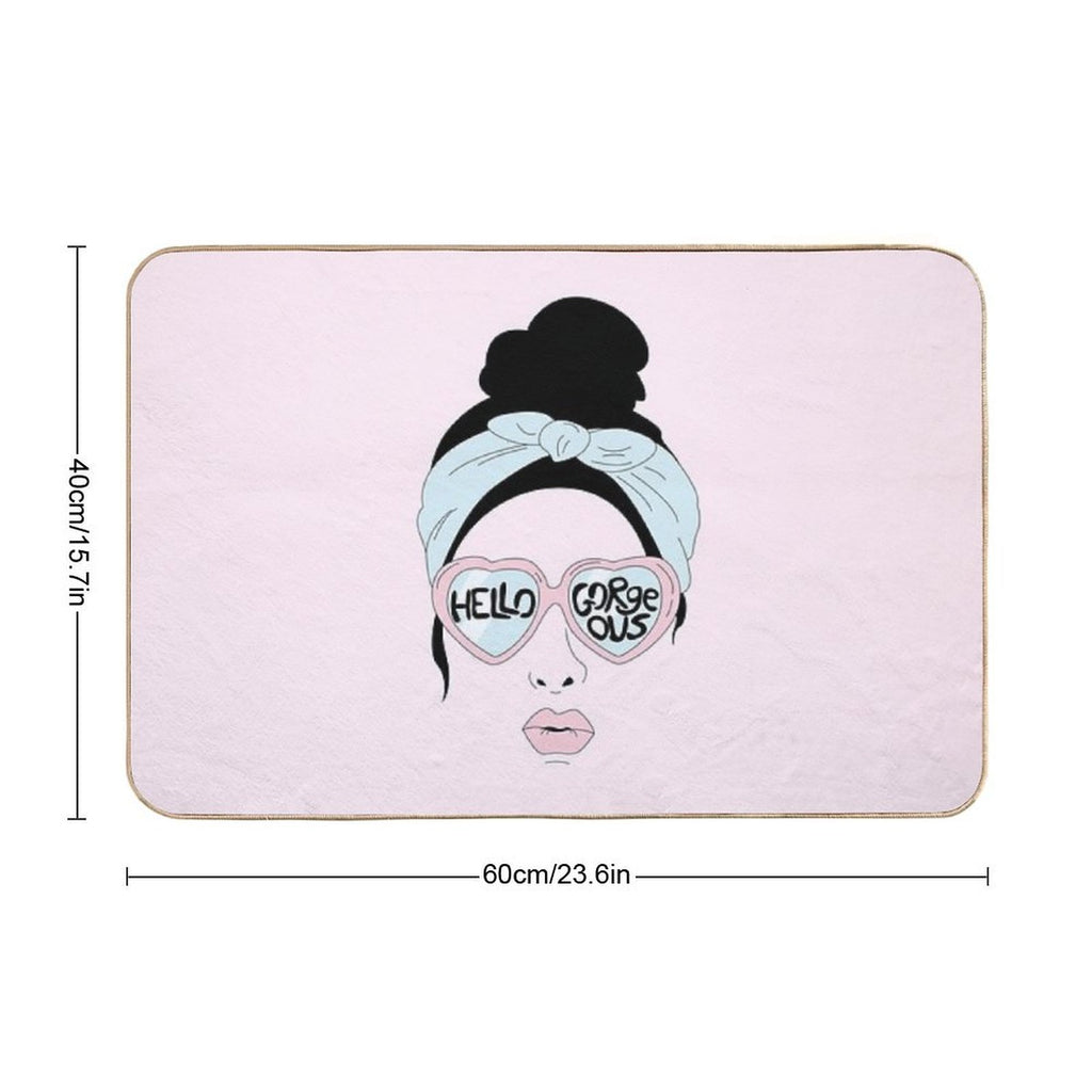 Hello Gorgeous  Repositionable Bath Mat