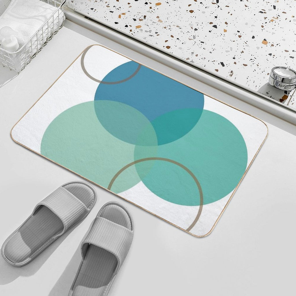 Teal Circles  High-Traffic Bath Mat