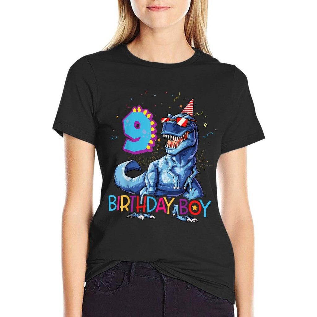 9 Year Old Boy Dinosaur 9th Birthday Boy Dinosaur  Graphic-printed T-Shirt