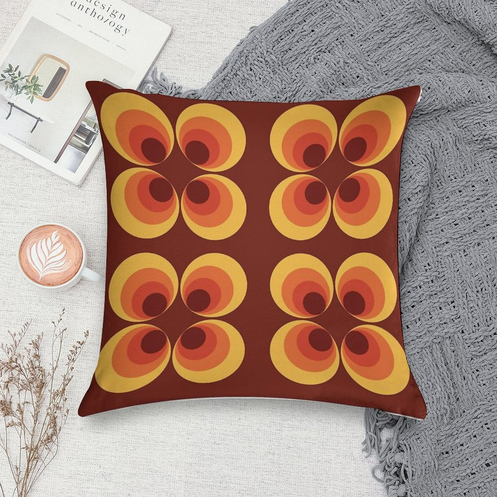 70s Graphic Soft Decorative Cover Throw Pillow