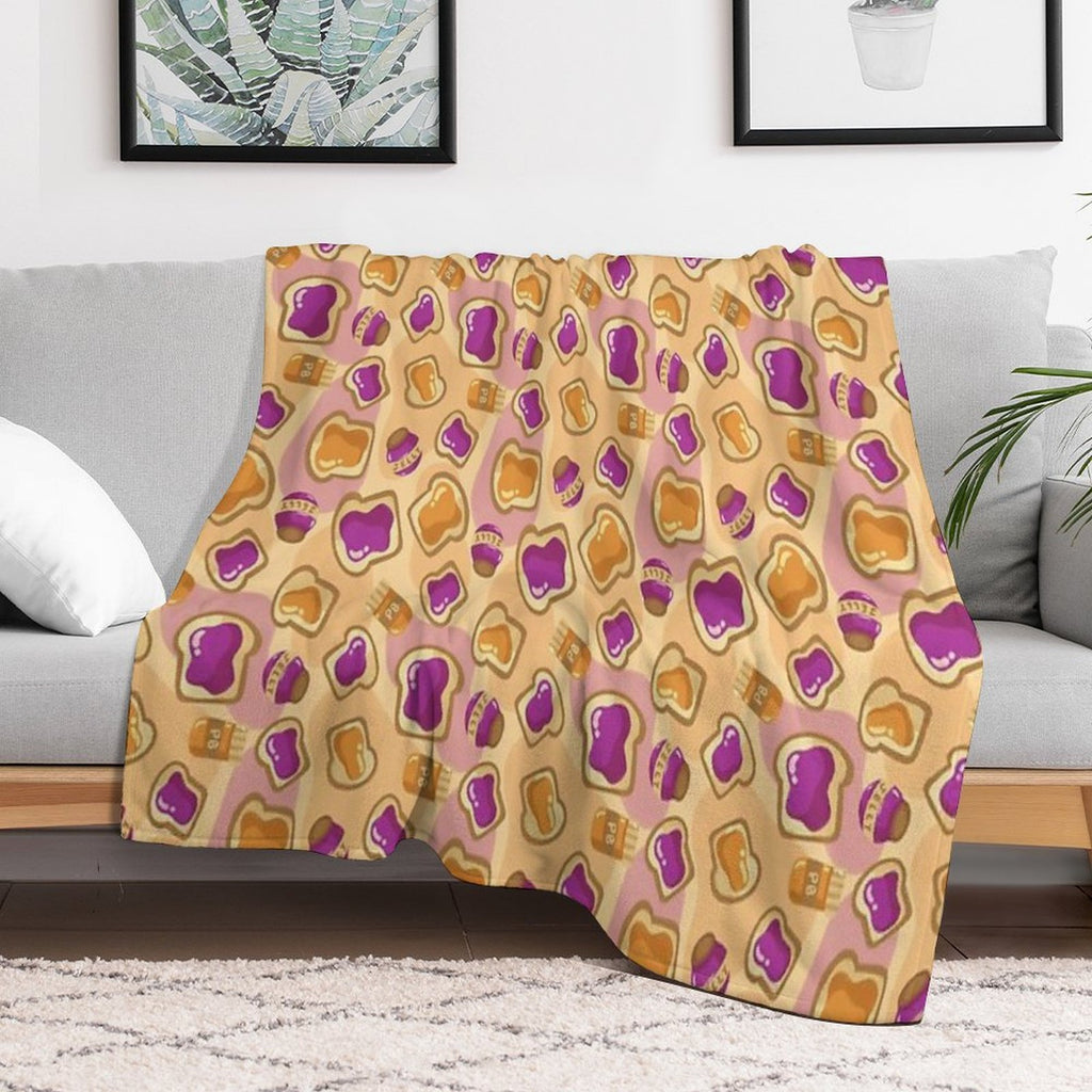 Peanut Butter & Jelly Sustainable Throw Blanket