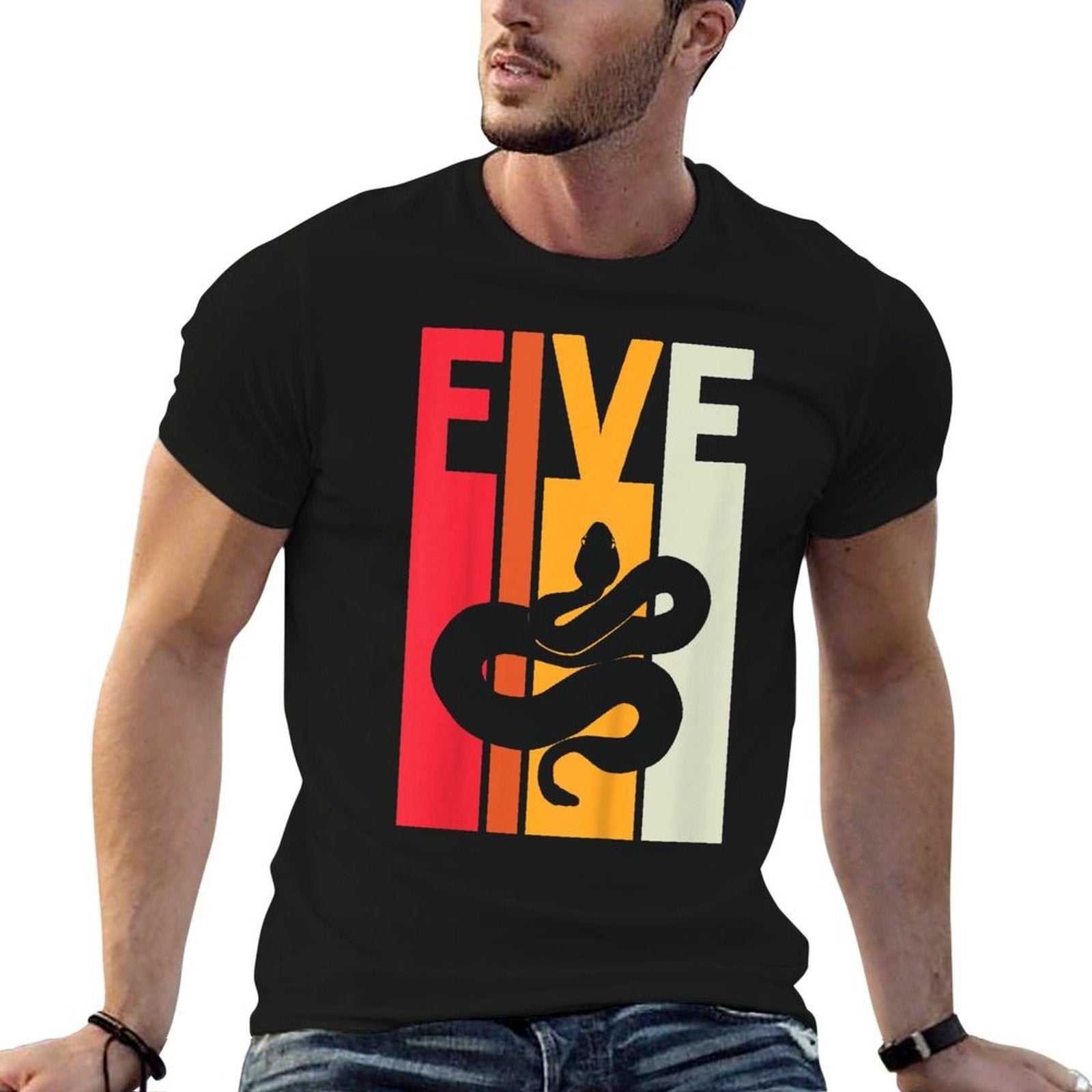 Kids 5th Birthday Vintage Snake Lover Pet Reptile 5 Years Old  Versatile T-Shirt
