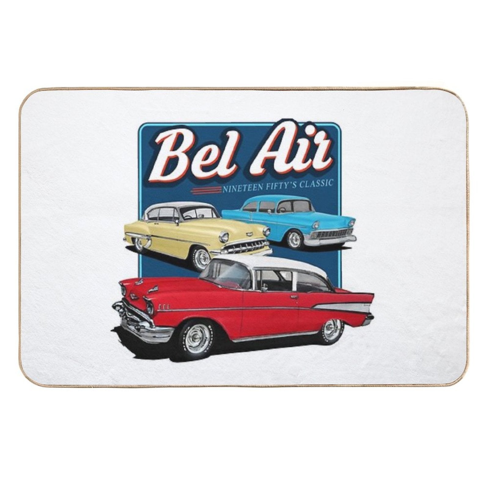 Three Bel Airs  Easy To Clean Bath Mat