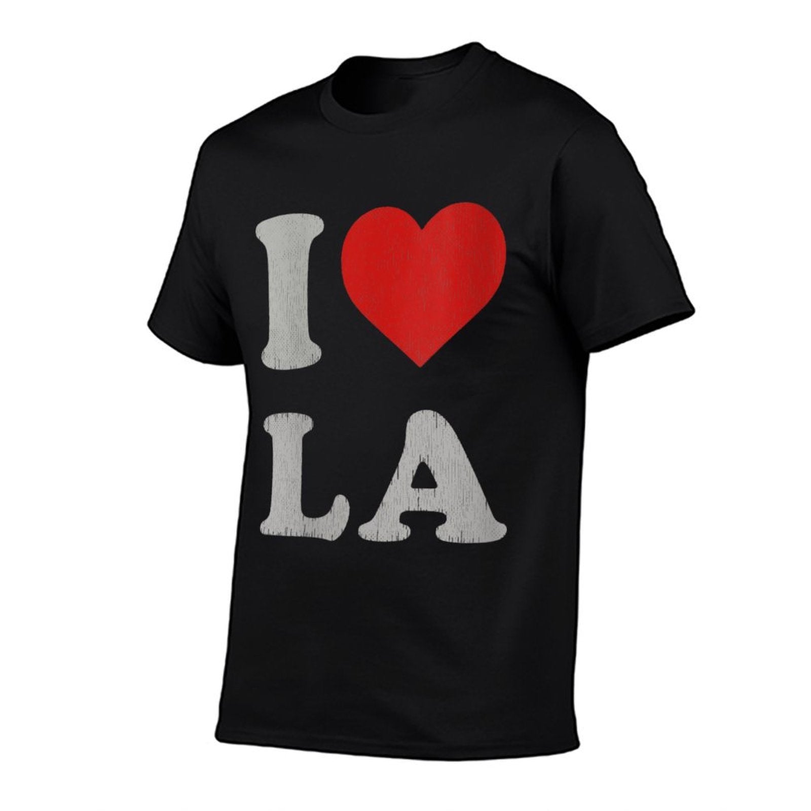 Womens I Heart LA Souvenir Men Distressed I Love Los Angeles  Easy-care T-Shirt