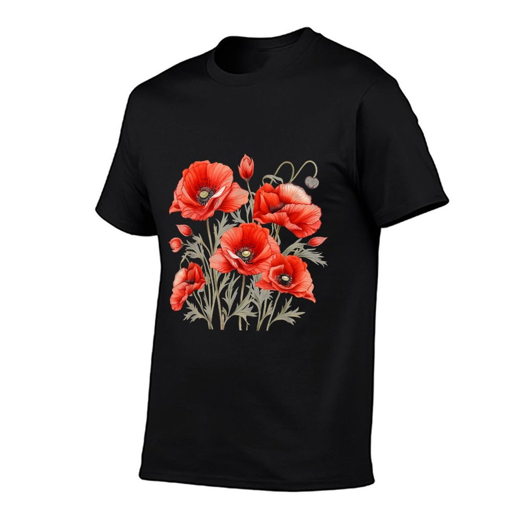 Poppy Botanical Vintage Poppies Floral  Eco-friendly Material T-Shirt