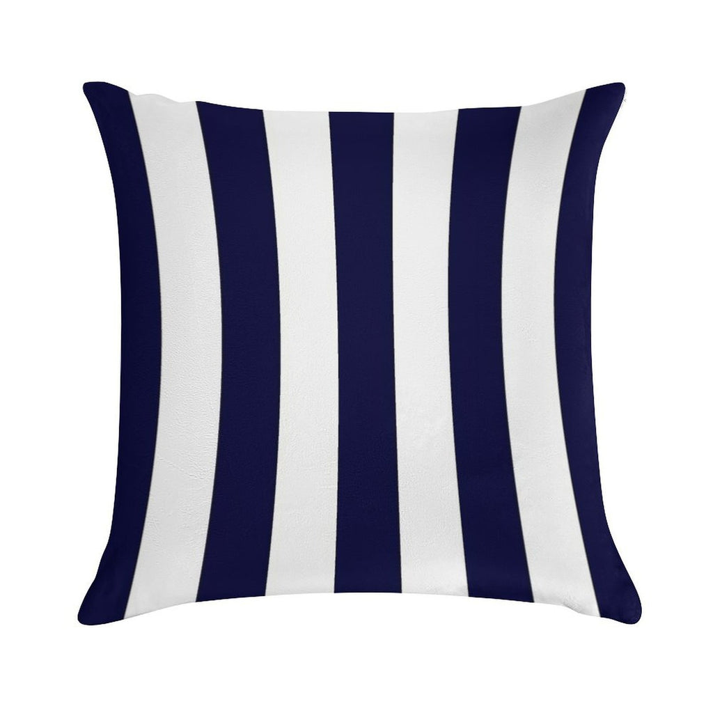 Classic Navy Blue And White Stripes Soft Style Accent Throw Pillow