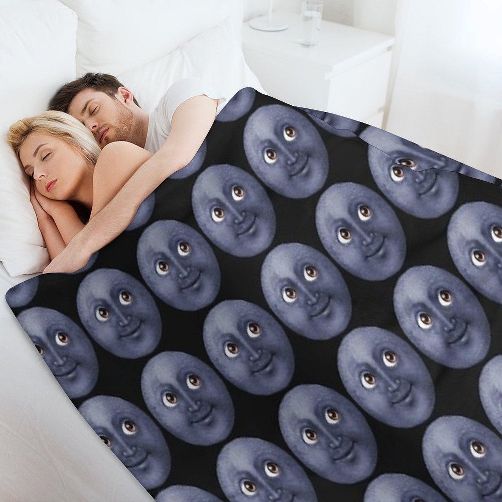 Moon Emoji Comfort Throw Blanket