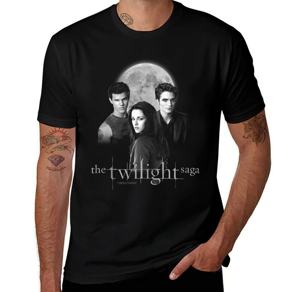 Twilight Saga Black & White Photo Jacob, Bella, Edward Movie  Wrinkle-resistant T-Shirt
