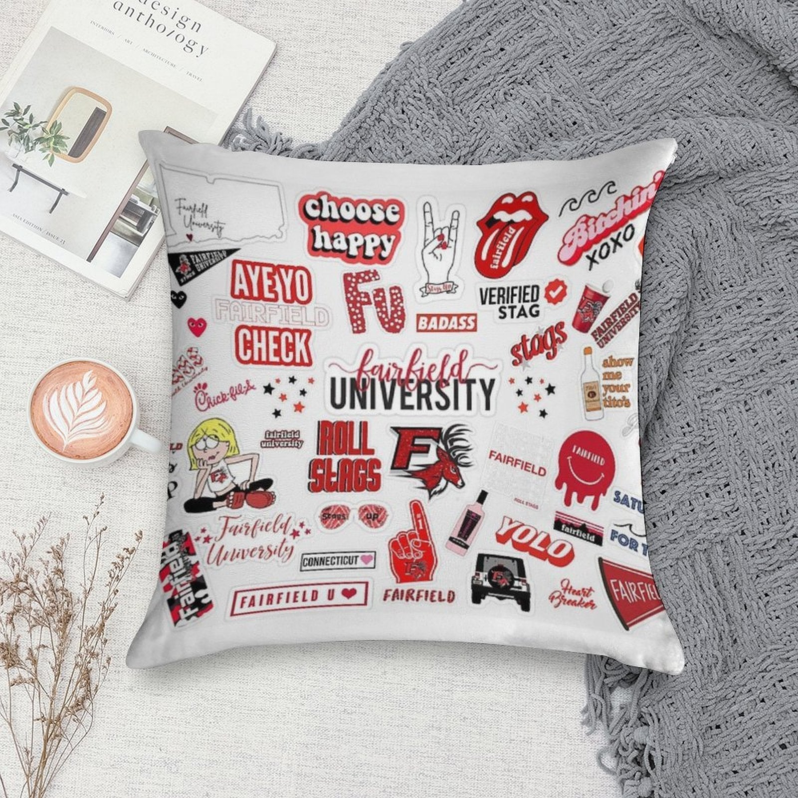 Fairfield University Soft Decorative Cover Throw Pillow