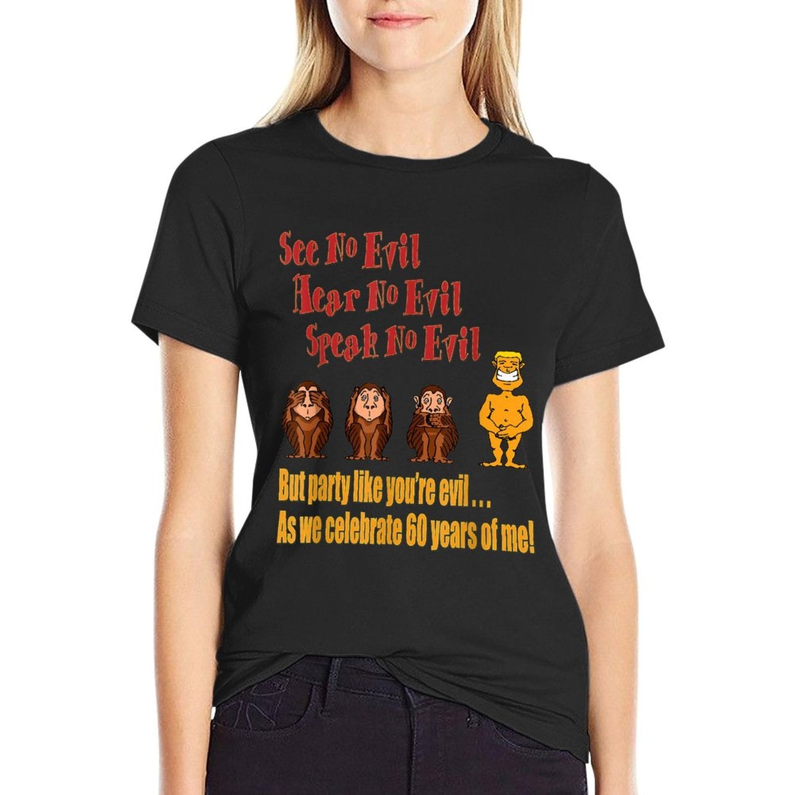 Funny 60th Birthday Party - Fun 60th Birthday Monkey  Tagless Design T-Shirt