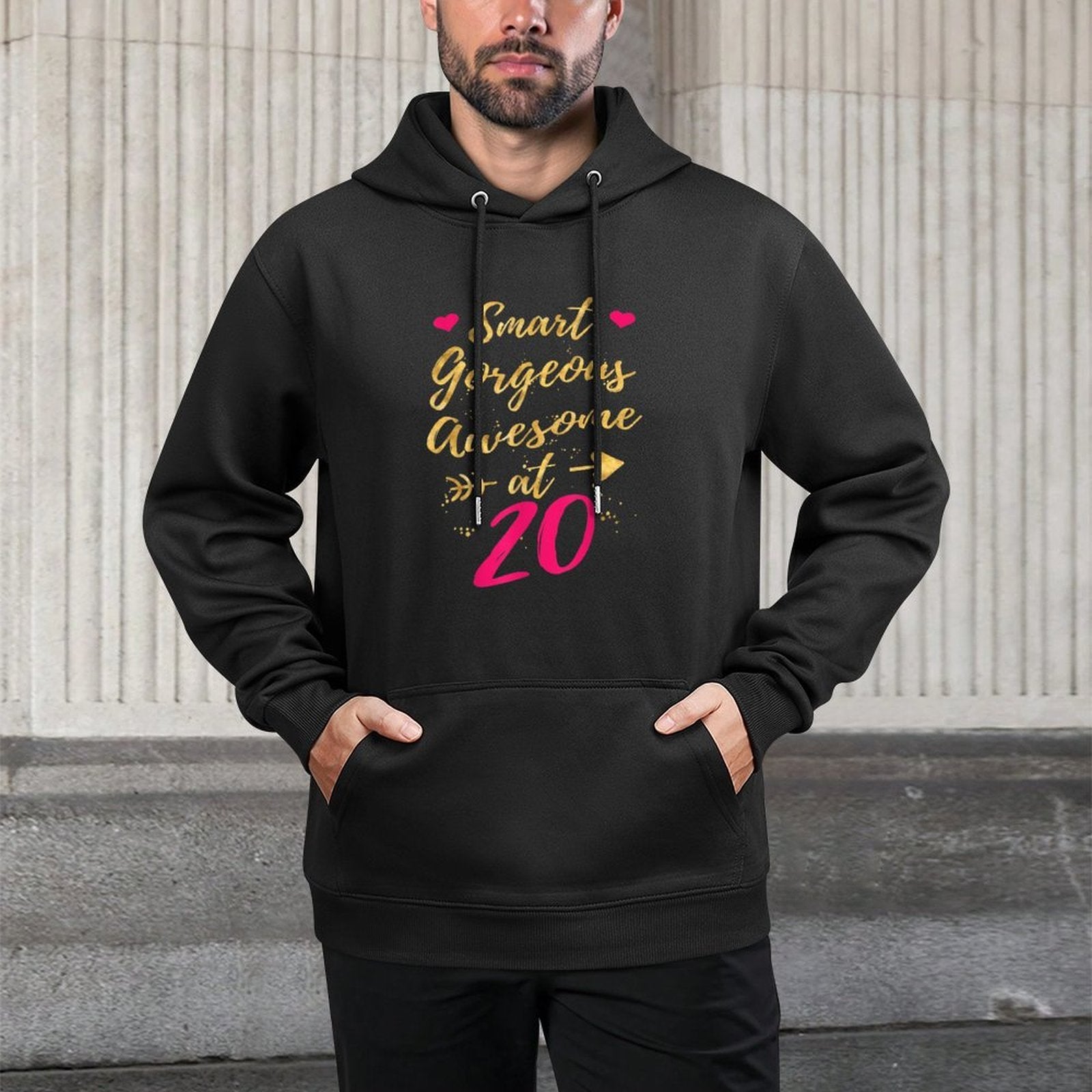 Smart Gorgeous Awesome at 20, 20th Birthdays for Women Adjustable Hood Hoodie