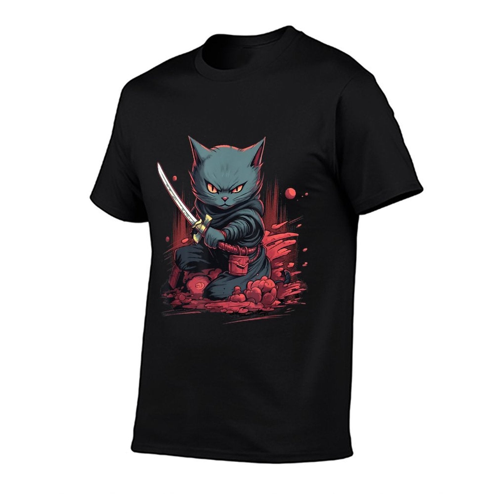 Vintage Japanese Samurai Ninja Cat Tattoo Kawaii  Classic T-Shirt