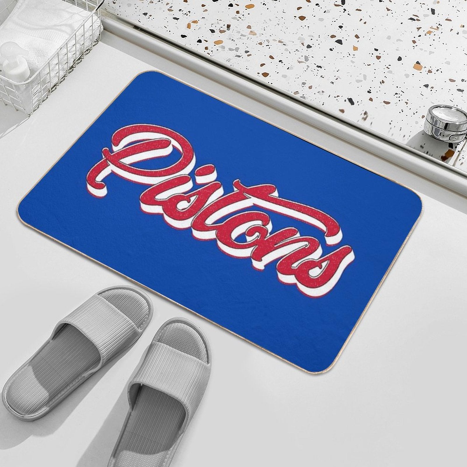 Retro Detroit Pistons Vintage  Pet-Safe Bath Mat