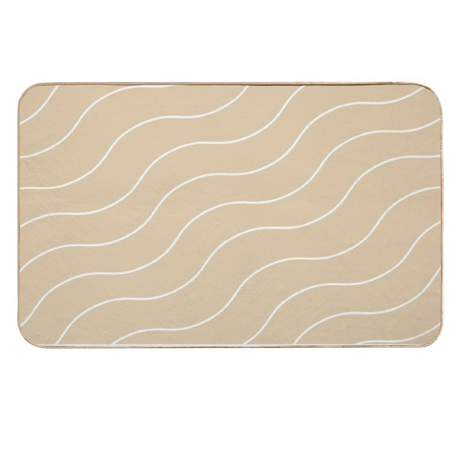 Cute Brown Squiggly Lines Aesthetic Items  Non-Slip Bath Mat