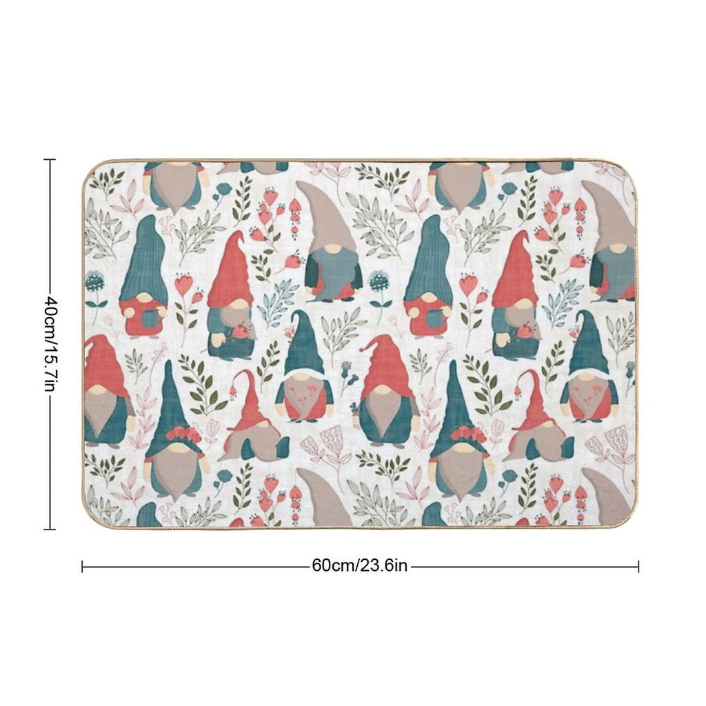 Floral Gnomes  Versatile Bath Mat
